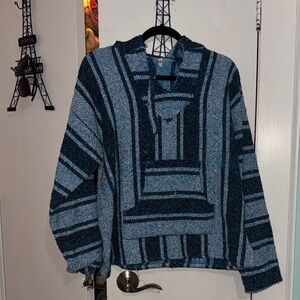 Men's Blue and Black Sweater